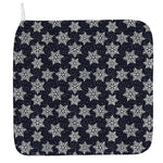 Blue And Silver Snowflake Pattern Print Hand Towel