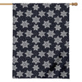 Blue And Silver Snowflake Pattern Print House Flag