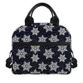 Blue And Silver Snowflake Pattern Print Insulated Lunch Bag