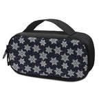 Blue And Silver Snowflake Pattern Print Insulin Cooler Travel Case