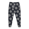 Blue And Silver Snowflake Pattern Print Jogger Pants