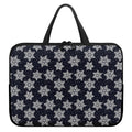 Blue And Silver Snowflake Pattern Print Laptop Sleeve With Handle