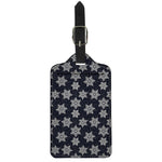 Blue And Silver Snowflake Pattern Print Luggage Tag