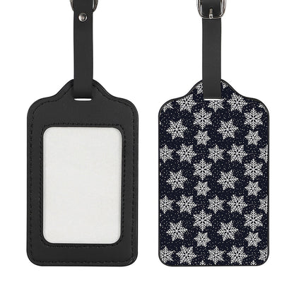 Blue And Silver Snowflake Pattern Print Luggage Tag