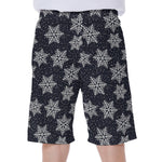 Blue And Silver Snowflake Pattern Print Men's Beach Shorts