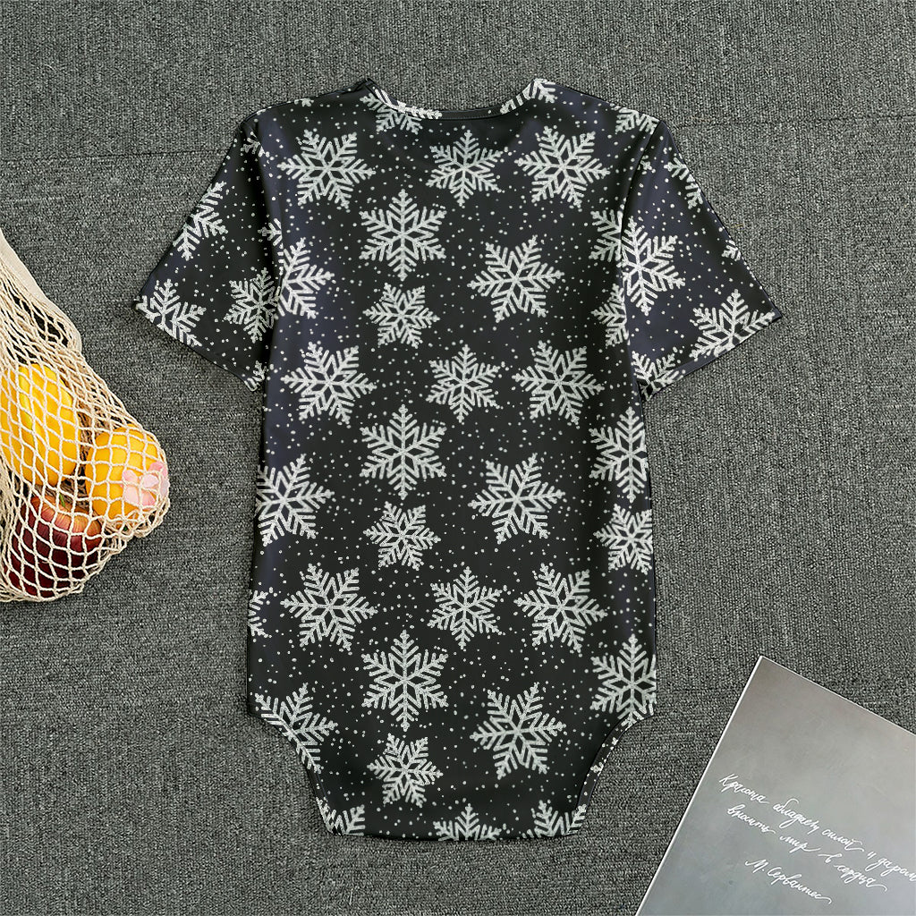 Blue And Silver Snowflake Pattern Print Men's Bodysuit