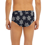 Blue And Silver Snowflake Pattern Print Men's Briefs