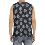 Blue And Silver Snowflake Pattern Print Men's Fitness Tank Top
