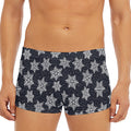 Blue And Silver Snowflake Pattern Print Men's Short Boxer Briefs