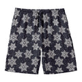 Blue And Silver Snowflake Pattern Print Men's Swim Trunks