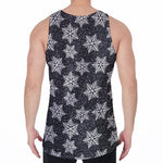 Blue And Silver Snowflake Pattern Print Men's Velvet Tank Top