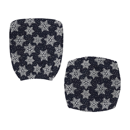 Blue And Silver Snowflake Pattern Print Office Chair Cover