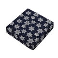 Blue And Silver Snowflake Pattern Print Outdoor Seat Cushion Cover