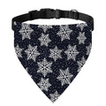 Blue And Silver Snowflake Pattern Print Over The Collar Dog Bandana