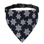 Blue And Silver Snowflake Pattern Print Over The Collar Dog Bandana