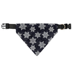 Blue And Silver Snowflake Pattern Print Over The Collar Dog Bandana