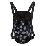 Blue And Silver Snowflake Pattern Print Pet Carrier Backpack