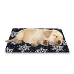 Blue And Silver Snowflake Pattern Print Pet Cooling Mat Cover
