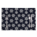 Blue And Silver Snowflake Pattern Print Placemat