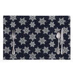 Blue And Silver Snowflake Pattern Print Placemat