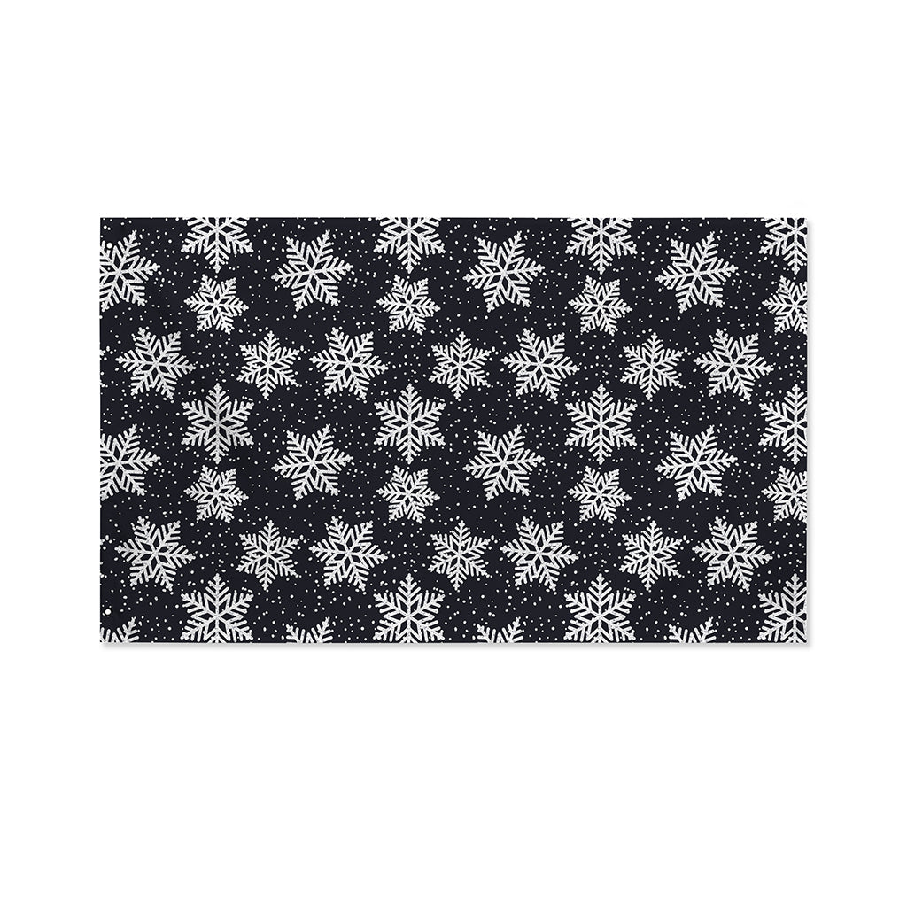Blue And Silver Snowflake Pattern Print Polyester Flag