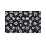 Blue And Silver Snowflake Pattern Print Polyester Flag