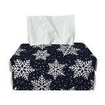 Blue And Silver Snowflake Pattern Print Rectangle Tissue Box Cover