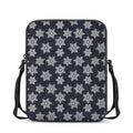 Blue And Silver Snowflake Pattern Print Rectangular Crossbody Bag