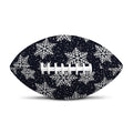Blue And Silver Snowflake Pattern Print Rugby Ball