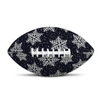 Blue And Silver Snowflake Pattern Print Rugby Ball