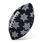 Blue And Silver Snowflake Pattern Print Rugby Ball