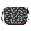Blue And Silver Snowflake Pattern Print Saddle Bag