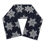 Blue And Silver Snowflake Pattern Print Scarf