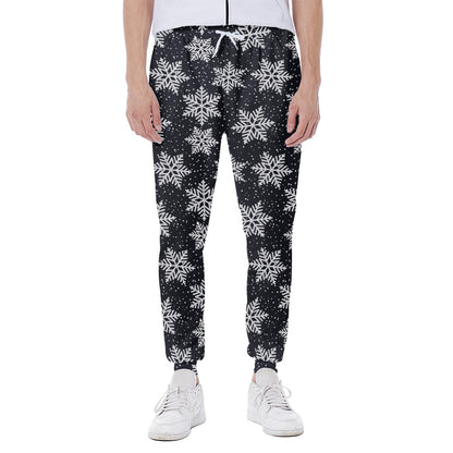 Blue And Silver Snowflake Pattern Print Scuba Joggers