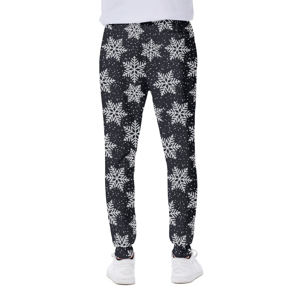 Blue And Silver Snowflake Pattern Print Scuba Joggers