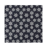 Blue And Silver Snowflake Pattern Print Silk Bandana