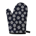 Blue And Silver Snowflake Pattern Print Single Oven Mitt