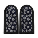 Blue And Silver Snowflake Pattern Print Skillet Handle Cover