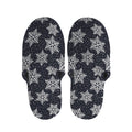 Blue And Silver Snowflake Pattern Print Slippers