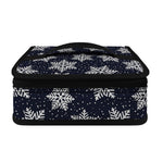 Blue And Silver Snowflake Pattern Print Small Lunch Bag