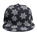 Blue And Silver Snowflake Pattern Print Snapback Cap