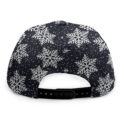 Blue And Silver Snowflake Pattern Print Snapback Cap