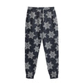 Blue And Silver Snowflake Pattern Print Sweatpants