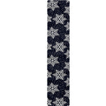 Blue And Silver Snowflake Pattern Print Table Runner