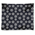 Blue And Silver Snowflake Pattern Print Tapestry