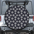 Blue And Silver Snowflake Pattern Print Tire Cover