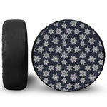 Blue And Silver Snowflake Pattern Print Tire Cover