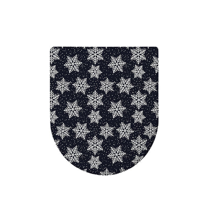 Blue And Silver Snowflake Pattern Print Toilet Lid Cover