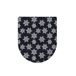 Blue And Silver Snowflake Pattern Print Toilet Lid Cover