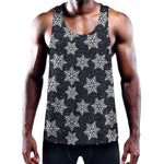 Blue And Silver Snowflake Pattern Print Training Tank Top